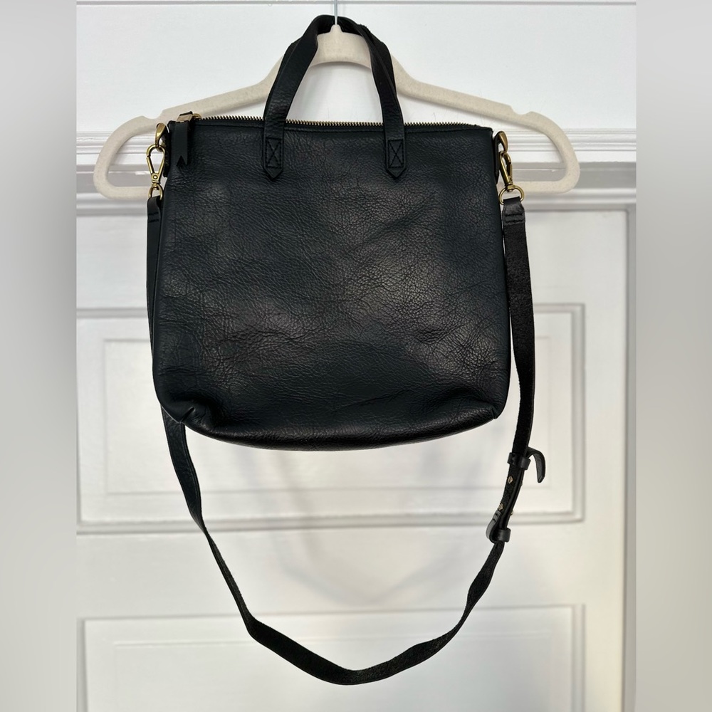 Madewell leather small zip top Transport tote